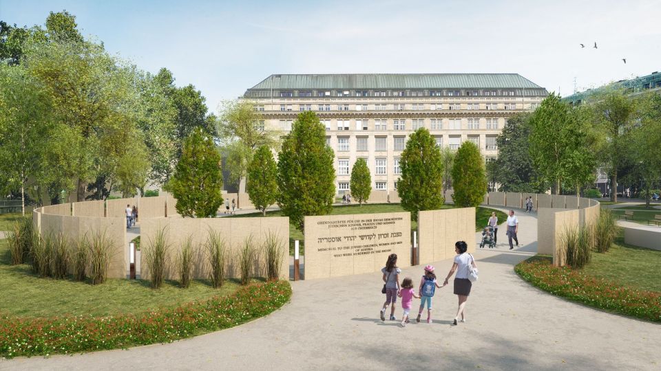 Visualisierung Shoah Namensmauern Gedenkstätte Wien, 20. Juni 2020. (c) Wehofer Architekten ZT GmbH